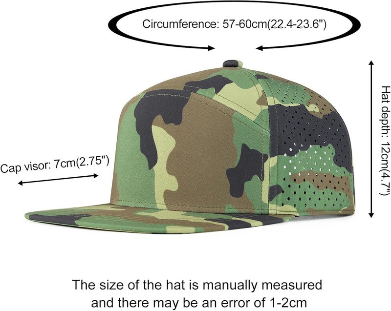 FEINION Men Flat Brim Adjustable Performance Hat Snapback Laser Perforated Baseball Cap - Image 4